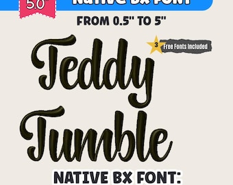 Teddy Tumble BX Embroidery Font Native BX Embrilliance Elegant Vintage Alphabet Home Floral Projects Embroidery Fonts Machine Embroidery