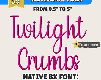 Twilight Crumbs BX Embroidery Font Native BX Embrilliance Elegant Vintage Alphabet Home Floral Projects Embroidery Fonts Machine Embroidery