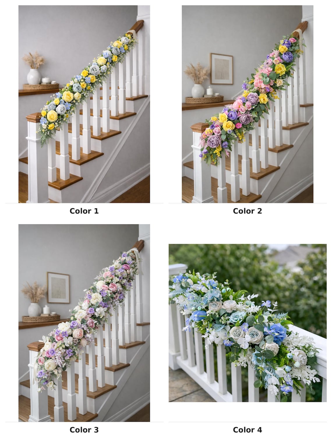 Stanir Spring Spring Floral Stair Garland, Artificial Banister & Mantel Decor for ...