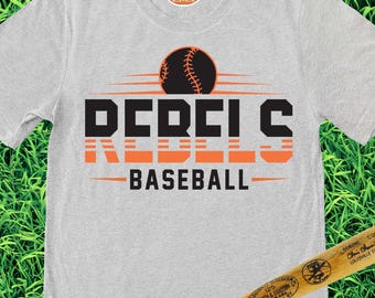 Rebels Baseball T-shirt, Rebels Shirt, Rebels Tee, Gift for Rebels Fan, Game Day Shirt, School Spirit Shirt, Rebels Tee, Rebels Spirit Wear