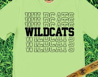 Wildcats T-shirt, Wildcats Mascot Shirt, Mascot Shirt, Gift for Wildcats Fan, Game Day Shirt, School Spirit Shirt, Wildcats Tee, Wildcats