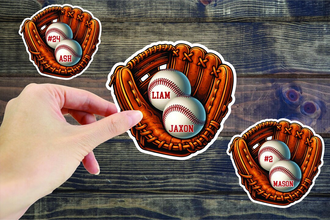 Custom Baseball Sticker, Baseball Glove Sticker, Baseball Team Gift ...