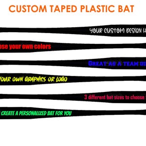 Custom Taped Plastic Baseball Bat, Plastic Baseball Bat, Novelty Baseball Bat, Baseball Gift, Customized Plastic Bat, Personalized Bat