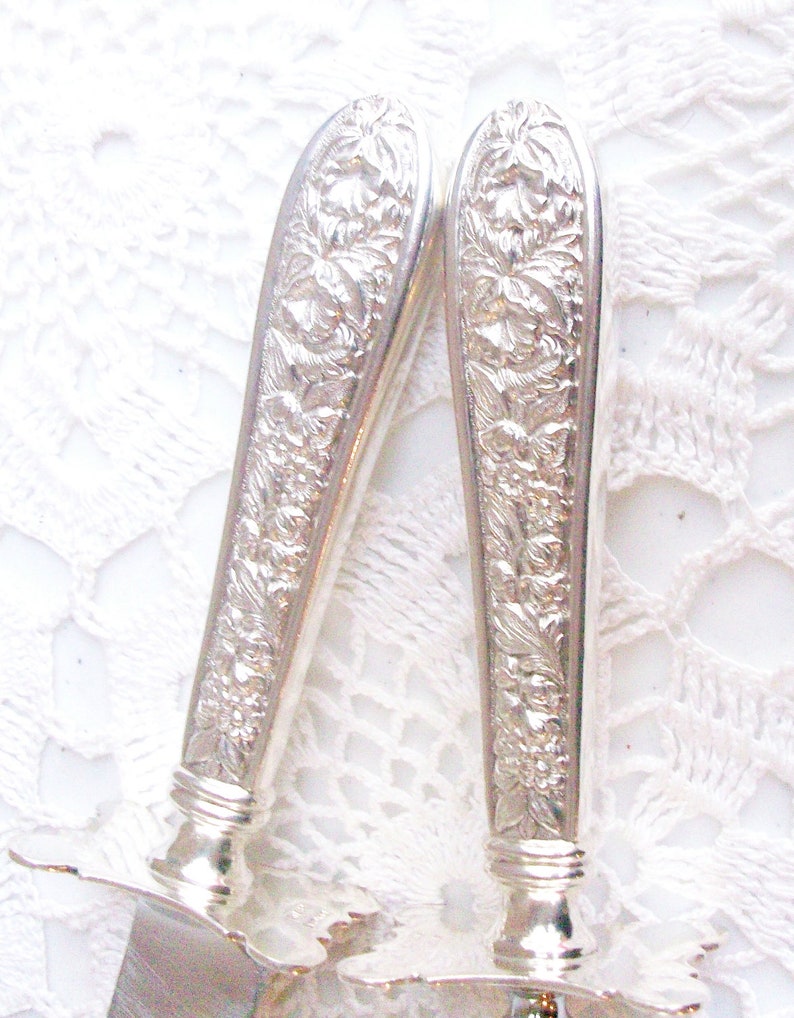 2 Sterling Silver Stieff Corsage Carving Set Knife Fork Free US Ship / image 2