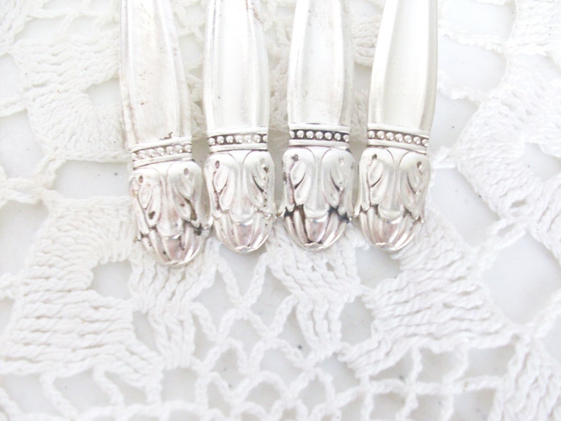 4 Silver Danish Princess Salad Forks 1938
