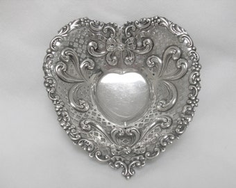 Sterling Gorham Heart Dish 966 No Monogram Free US Ship /