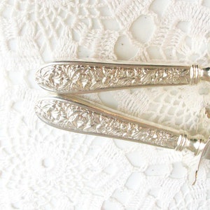2 Sterling Silver Stieff Corsage Carving Set Knife Fork Free US Ship / image 4