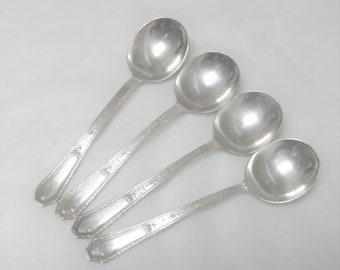 4 Chalfonte Gumbo Spoons 1926 No Monogram Free US Ship /