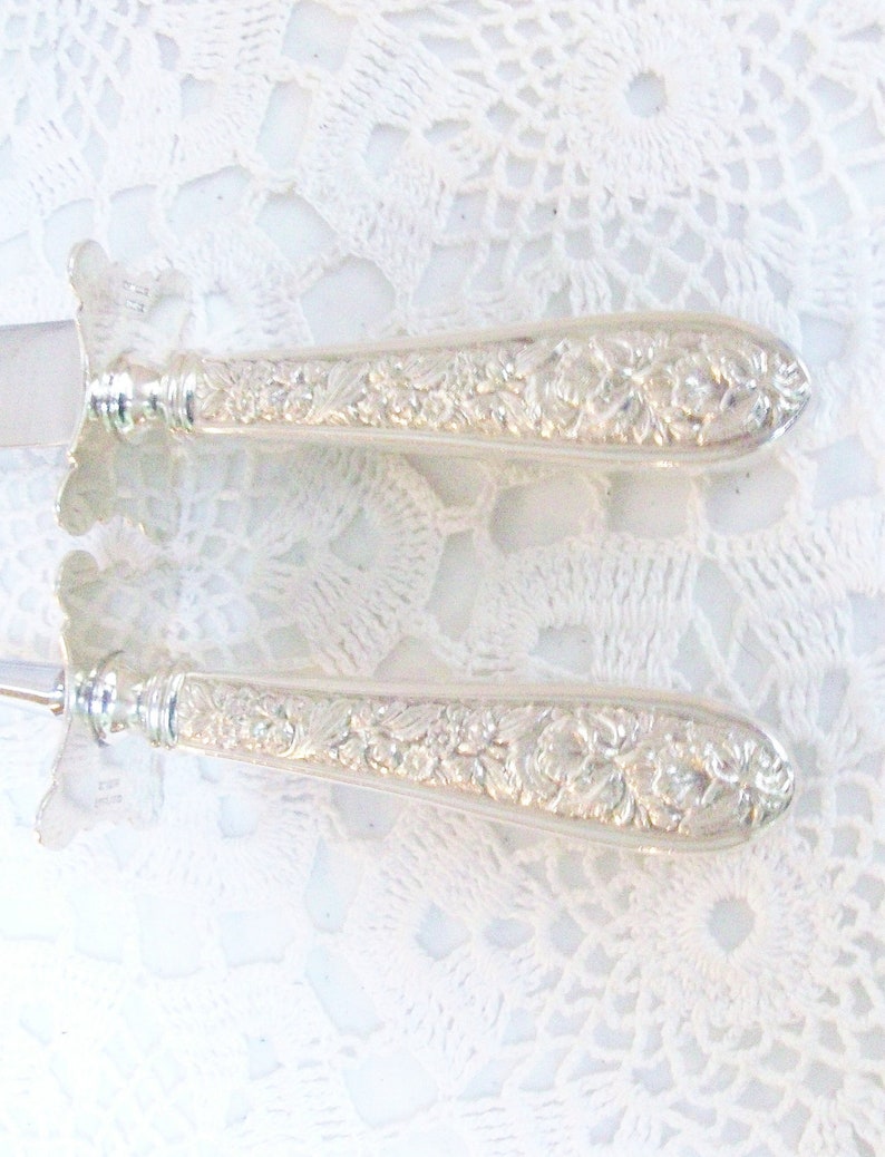 2 Sterling Silver Stieff Corsage Carving Set Knife Fork Free US Ship / image 5