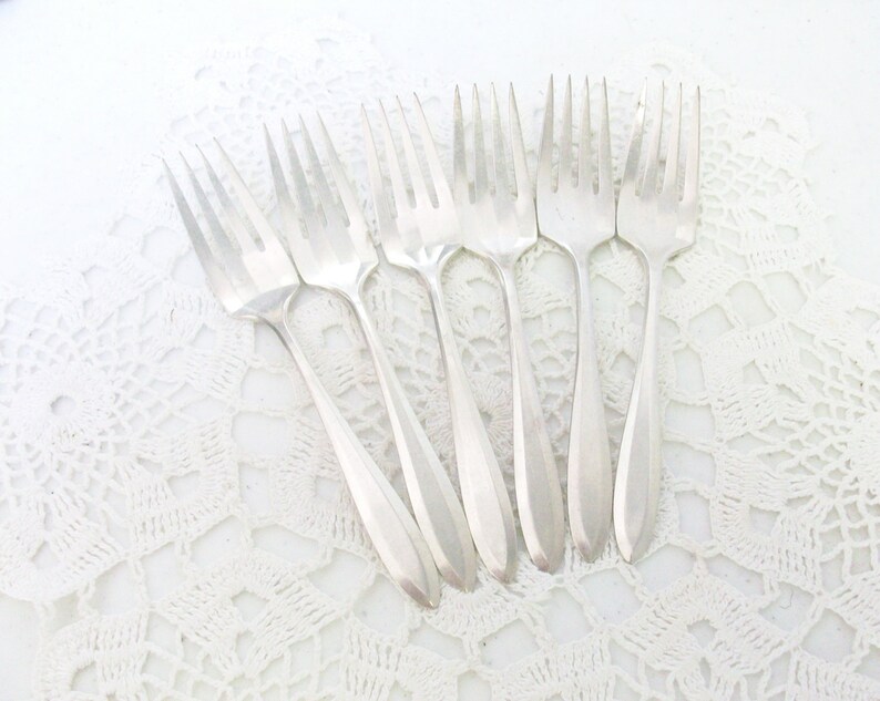 6 Silver Patrician Salad Forks 1914