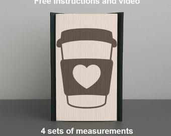 Solo modello - Libro pieghevole a forma di tazza da caffè - taglia e piega, modello per piegare il libro, 343 pagine, scarica PDF, istruzioni incluse, caffè freddo, tè