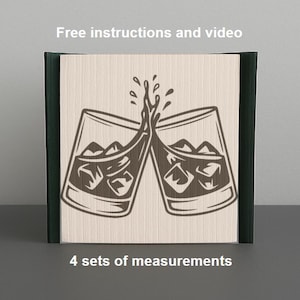 Pattern only - Whiskey glasses book fold - cut and fold, book folding pattern, 533 pages, download PDF, instructions included, spirit, drink