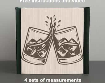 Solo modello - Libro pieghevole con bicchieri da whisky - da tagliare e piegare, modello di piegatura del libro, 533 pagine, scarica PDF, istruzioni incluse, liquore, bevanda