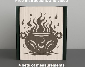 Solo modello - Libro pieghevole "Cauldron" - tagliare e piegare, modello per piegare il libro, 419 pagine, scarica PDF, istruzioni incluse, strega, spirito, arte