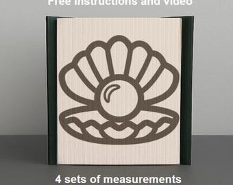 Solo modello - Libro pieghevole "Perla in conchiglia", taglia e piega, modello di piegatura del libro, 441 pagine, scarica PDF, istruzioni incluse, oceano, arte