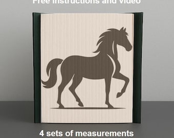 Solo modello - Libro pieghevole a forma di cavallo - tagliare e piegare, modello di piegatura del libro, 441 pagine, scarica PDF, istruzioni incluse, animale, silhouette, arte