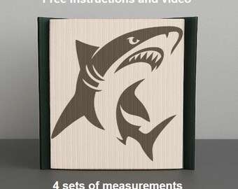 Solo modello - Libro pieghevole squalo - tagliare e piegare, modello di piegatura del libro, 449 pagine, scarica PDF, istruzioni incluse, oceano, mare, animale