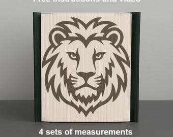 Solo modello - Libro pieghevole a forma di leone - taglia e piega, modello per piegare il libro, 441 pagine, scarica PDF, istruzioni incluse, animale, gatto, fauna selvatica