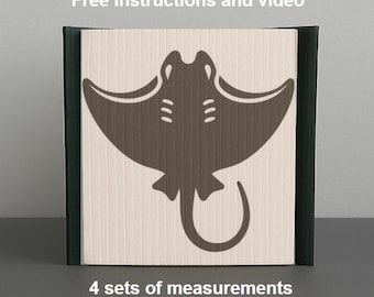 Solo modello - Libro pieghevole Stingray - tagliare e piegare, modello di piegatura del libro, 435 pagine, scarica PDF, istruzioni incluse, oceano, mare, animale