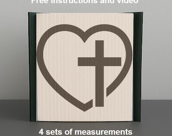 Solo modello - Libro pieghevole Cuore e Croce - tagliare e piegare, modello di piegatura del libro, 451 pagine, scarica PDF, istruzioni, cristiano, Gesù, Dio