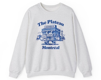 Plateau Montreal Crewneck Sweatshirt Depanneur Cartoon Montreal Neighbourhood Sweatshirt Montreal Souvenir Gift