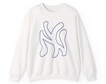 Abstract Squiggle Logo Sweatshirt | Minimal Line Art Crewneck