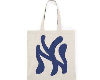 Wavy NY Natural Tote Bag | New York Minimal Art Canvas Tote