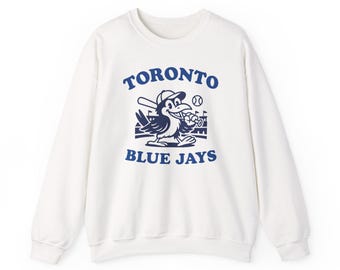 Toronto Blue Jays Crewneck - Retro Baseball Design - Unisex Heavy Blend Sweatshirt