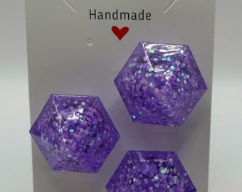 Glitter Pop Resin Magnets – Heavy-Duty Sparkle Magnet Set for Fridge, Whiteboard, or Office