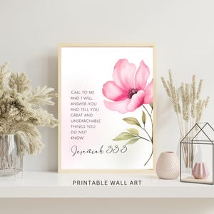 Jeremiah 33:3 Printable Wall Art | Call to Me and I Will Answer | Christian Scripture Decor | Bible Verse Digital Download Poster