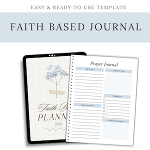 Faith-Based Printable Planner | Christian Life Organizer PDF | Scripture Tracker, Prayer Journal, Devotional & Habit Tracker
