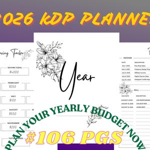 2026 Minimalist Planner: Goal Tracker, Savings & Debt (Digital Download, KDP Interior 7.5x10&quot;)