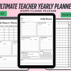 2025-2026 Teacher Planner Printable: Minimalist Black & White Design (PDF Download)