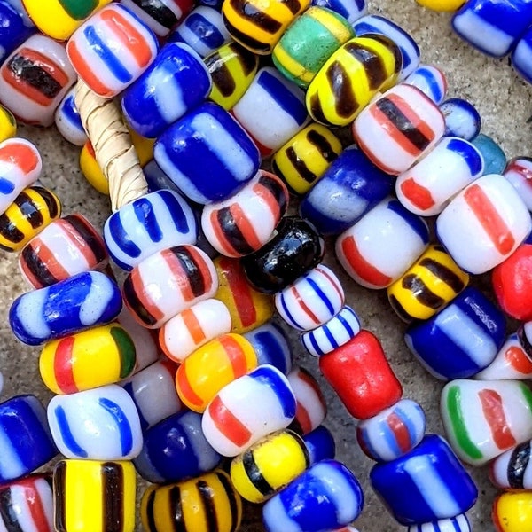 African Glass Beads -6 Strands
