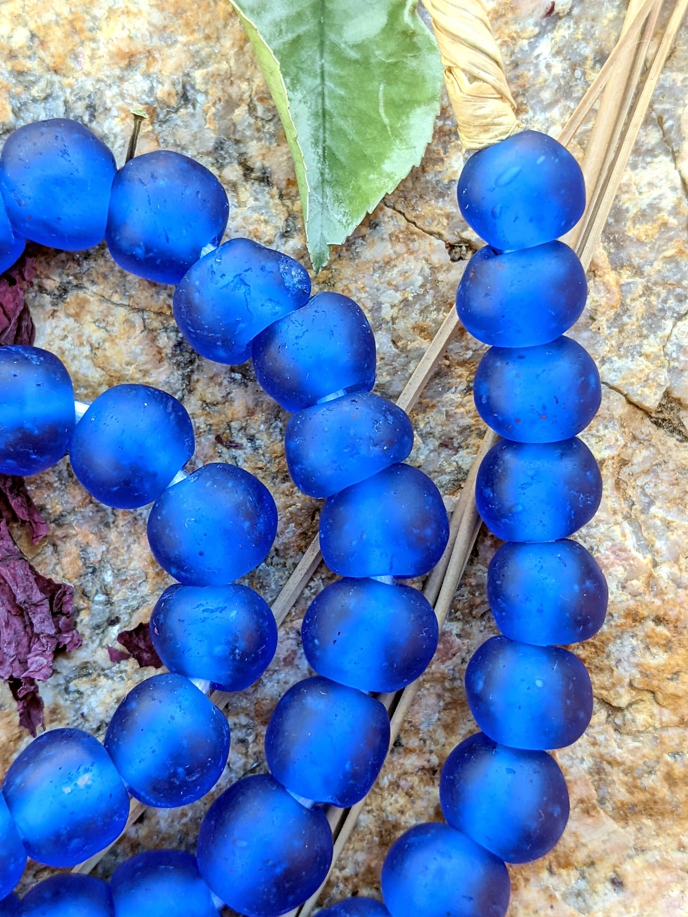 66220 African Blue Glass Beads 