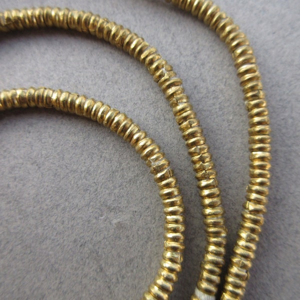 Old African Brass Heishi Beads