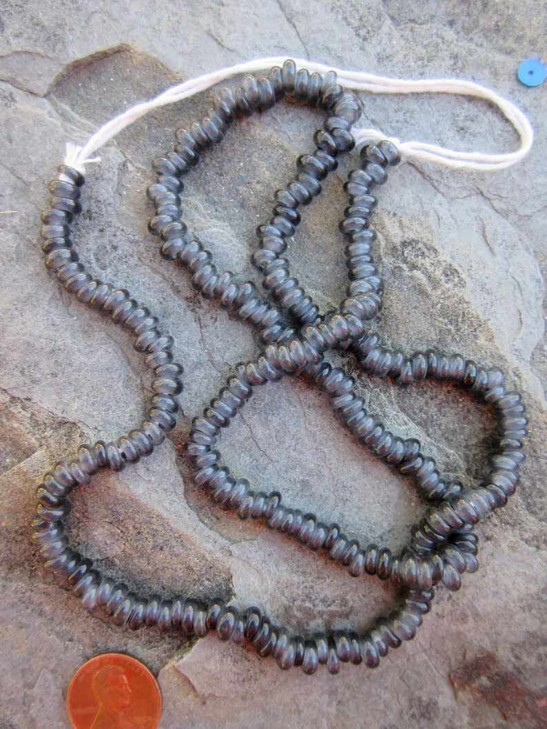 African Black Glass Beads
