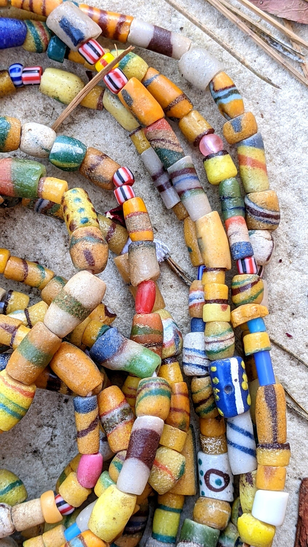 African Sand Cast Beads 4 Strands Etsy