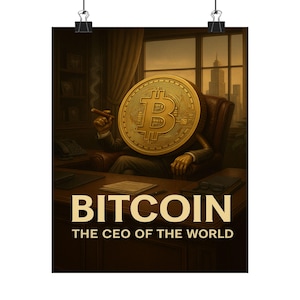 Bitcoin CEO Poster – Boss of the Blockchain | Crypto Office Wall Art for Traders & Investors