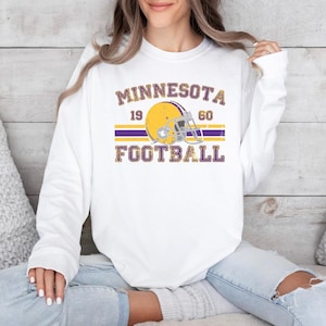 Distressed Minnesota Football Shirt Comfort Colors Vikings Football Crewneck Retro Vikings Shirt for Vikings Football Fan Vikings Gift