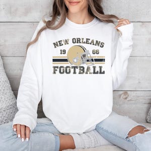 Distressed New Orleans Football Shirt Comfort Colors Saints Football Crewneck Retro Saints Gift for New Orleans Saints Football Fan Gift