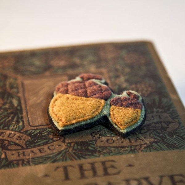 Felt Acorn Brooch