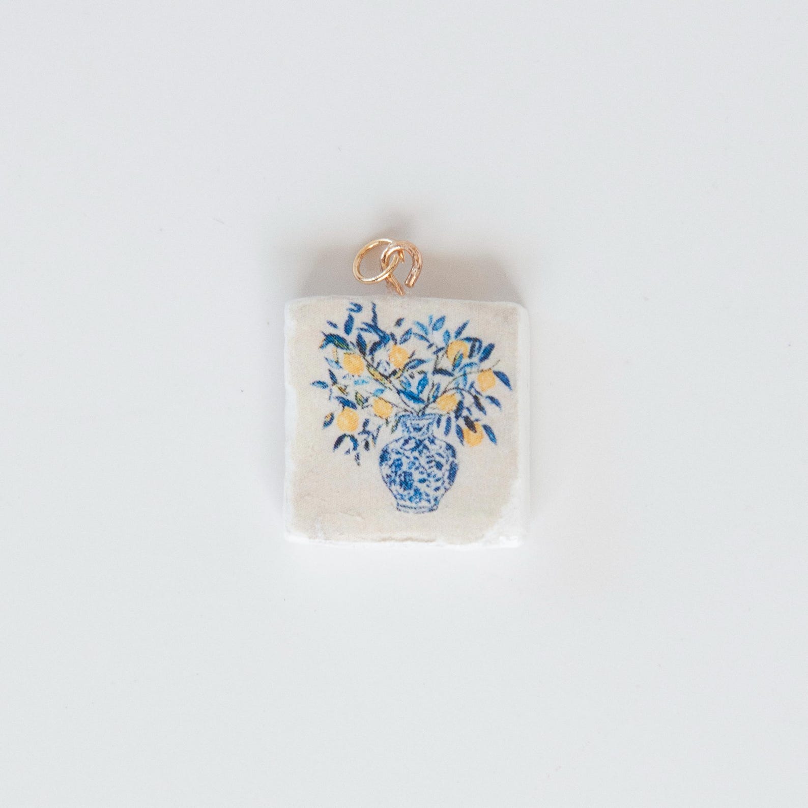 Handmade Ceramic Charms Coastal Cottagecore Pendants 18k Gold
