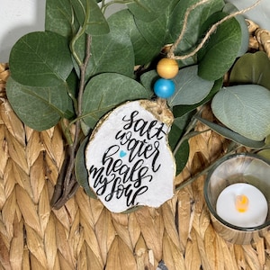 Oyster shell Christmas ornament, coastal decor - beach life, salt water