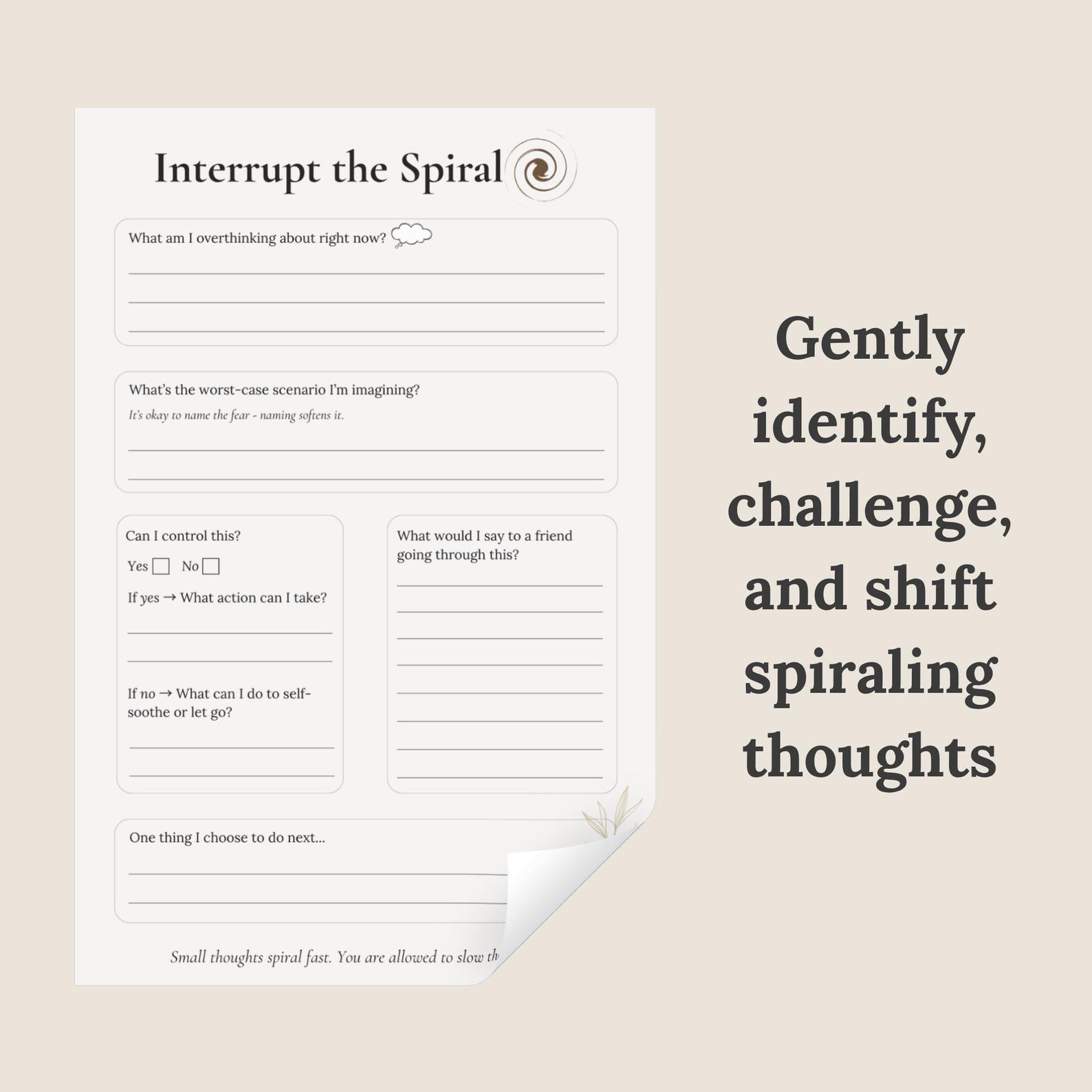 Over Thinking Worksheet.pdf Overthinking Journal Printable | Anxiety, Self-help Digital Journal ...