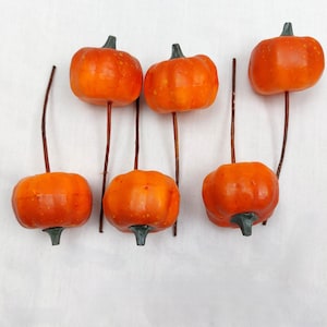 Faux Pumpkins 11cm - Pack of 6 Picks