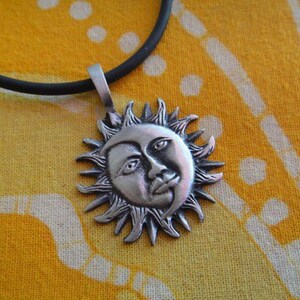 Tribal Sun and Moon Pendant Necklace image 3