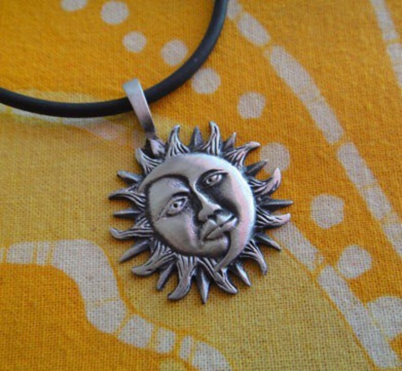 Tribal Sun and Moon Pendant Necklace image 3