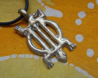 Odenkyem Crocodile Charm Pendant Necklace West African Adinkra Symbol for Adaptability Trade Lost Wax Cast in Ghana