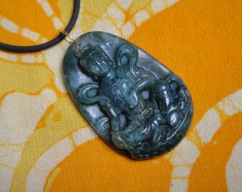 Agate sculpté Kwan Yin pendentif collier Quan Yin Bouddha Pierre Quan Yin